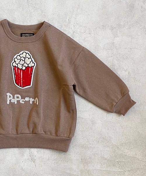 BIG FIELD（ビッグフィールド）の「ウラキモウサガラ刺繍トレーナー/裏起毛（80～150cm）（スウェット・キッズ・チャコール/モスグリーン/ブラウン/オフホワイト・80/90/95/100/110/120/130/140/150）」の13枚目の写真