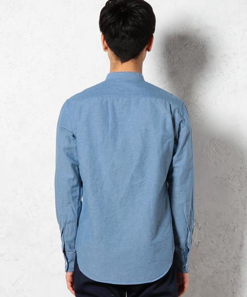 green label relaxing(グリーンレーベルリラクシング)の「OX BAND/C H/PLACKE シャツ②◆(シャツ/ブラウス・メンズ・ホワイト/ライトブルー・MEDIUM/LARGE/X-LARGE/SMALL)」の3枚目の写真