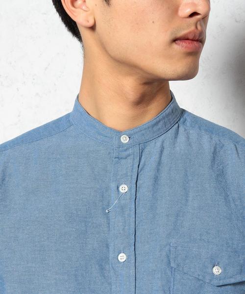 green label relaxing(グリーンレーベルリラクシング)の「OX BAND/C H/PLACKE シャツ②◆(シャツ/ブラウス・メンズ・ホワイト/ライトブルー・MEDIUM/LARGE/X-LARGE/SMALL)」の7枚目の写真