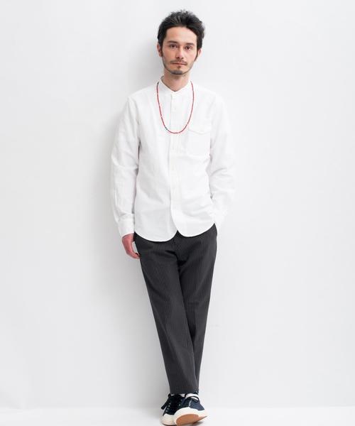 green label relaxing(グリーンレーベルリラクシング)の「OX BAND/C H/PLACKE シャツ②◆(シャツ/ブラウス・メンズ・ホワイト/ライトブルー・MEDIUM/LARGE/X-LARGE/SMALL)」の10枚目の写真