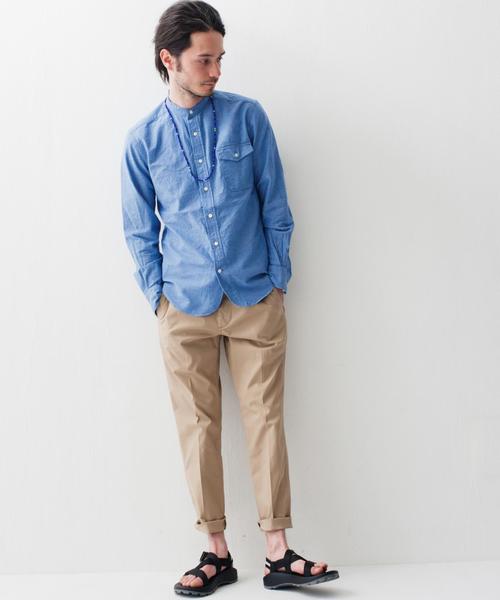 green label relaxing(グリーンレーベルリラクシング)の「OX BAND/C H/PLACKE シャツ②◆(シャツ/ブラウス・メンズ・ホワイト/ライトブルー・MEDIUM/LARGE/X-LARGE/SMALL)」の18枚目の写真