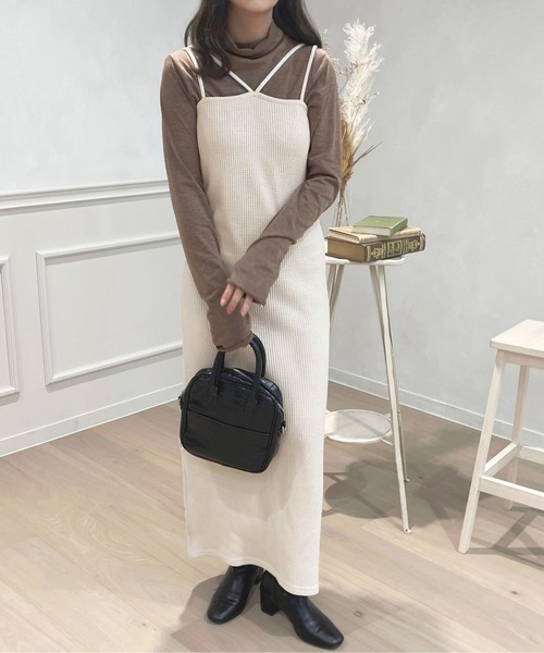 apres jour（アプレジュール）の「ワッフルカーディガン＋キャミワンピース【ZOZOTOWN限定アイテム】（ワンピース・レディース・ブラック/ピンク/アイボリー/オレンジ系その他・フリー/X-LARGE）」の13枚目の写真