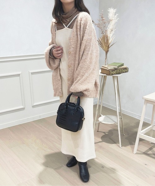 apres jour（アプレジュール）の「ワッフルカーディガン＋キャミワンピース【ZOZOTOWN限定アイテム】（ワンピース・レディース・ブラック/ピンク/アイボリー/オレンジ系その他・フリー/X-LARGE）」の15枚目の写真