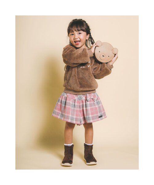 Noeil aime BeBe(ノイユエイムベベ)の「NoeilaimeBeBe/アニマルクマ刺繍ボアトレーナー(80~130cm)(スウェット・キッズ・ブラウン/ピンク・110/90/100/120/130/80)」の5枚目の写真