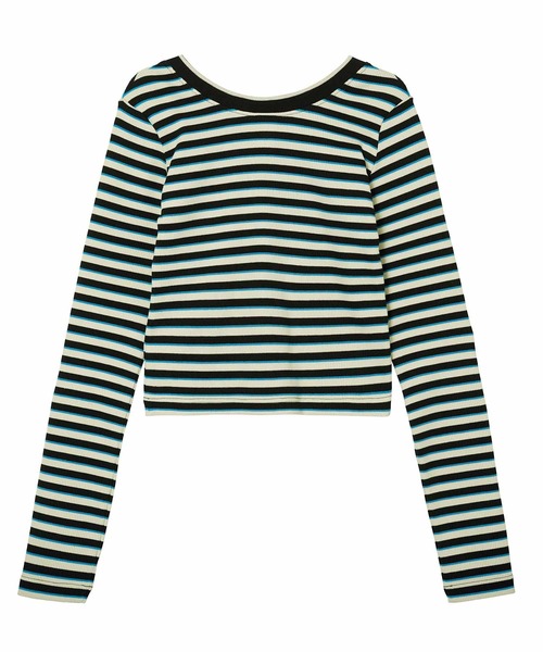 完売確実 大人気 X-girl MULTI STRIPE COMPACT TOP ボーダー柄 X-girl（エックスガール）の「MULTI STRIPE COMPACT TOP（T