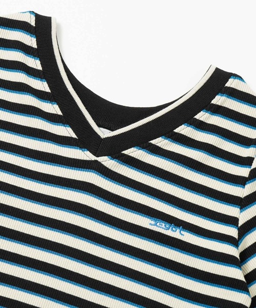 完売確実 大人気 X-girl MULTI STRIPE COMPACT TOP ボーダー柄 X-Girl Womens Multi Stripe Compact Top – Extra Butter