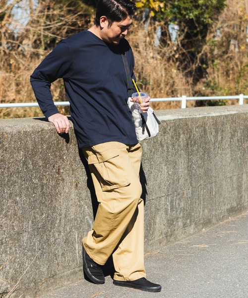 ★送料・関税込★BASIC COTTON★BCN logo mix pant.s★パンツ★ ルーズシルエット カーゴパンツ メンズ 大きいサイズ（カーゴ