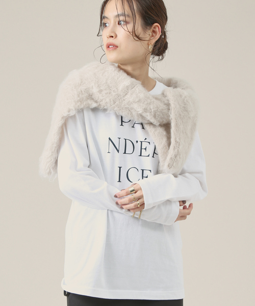 Rouge vif Anna(ルージュヴィフアンナ)の「フロント&バックロゴロンT(Tシャツ/カットソー・レディース・ブルー/チャコールグレー・フリー)」の2枚目の写真