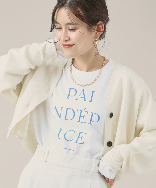 Rouge vif Anna(ルージュヴィフアンナ)の「フロント&バックロゴロンT(Tシャツ/カットソー・レディース・ブルー/チャコールグレー・フリー)」の1枚目の写真