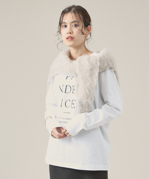 Rouge vif Anna(ルージュヴィフアンナ)の「フロント&バックロゴロンT(Tシャツ/カットソー・レディース・ブルー/チャコールグレー・フリー)」の5枚目の写真