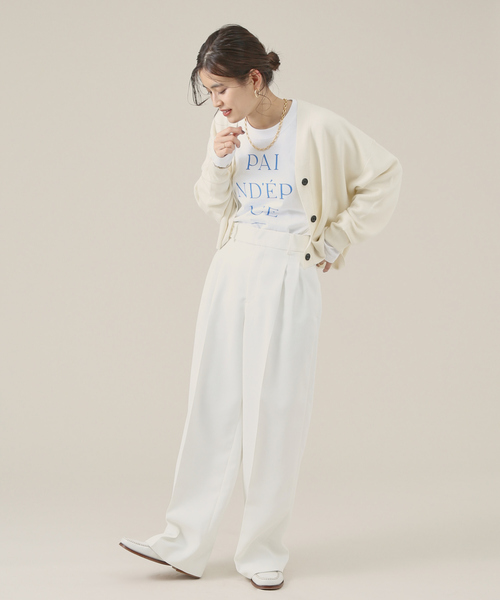 Rouge vif Anna(ルージュヴィフアンナ)の「フロント&バックロゴロンT(Tシャツ/カットソー・レディース・ブルー/チャコールグレー・フリー)」の7枚目の写真