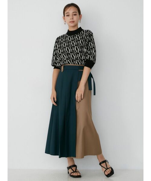 MURUA(ムルーア)の「アシメラップAラインスカート(スカート・レディース・ブルー/グリーン・1/2)」の4枚目の写真