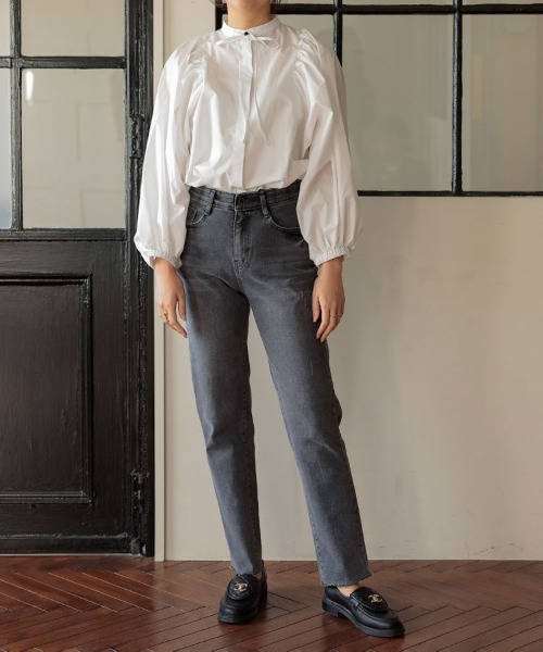 DONOBAN（ドノバン）の「ボリュームスリーブブラウス（シャツ/ブラウス・レディース・ピンク/ホワイト/ネイビー/ブルー/ブラック/ドット/ホワイト系その他/イエロー系その他・F）」の22枚目の写真