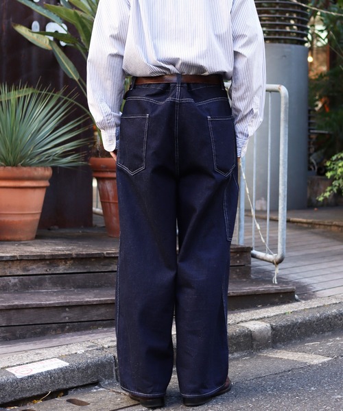 HARVESTY(ハーベスティ)の「HARVESTY/ハーベスティ ビッグペインターパンツ デニムパンツ ワイドパンツ(デニムパンツ・メンズ・ワンウォッシュ/ホワイト・2/1)」の6枚目の写真