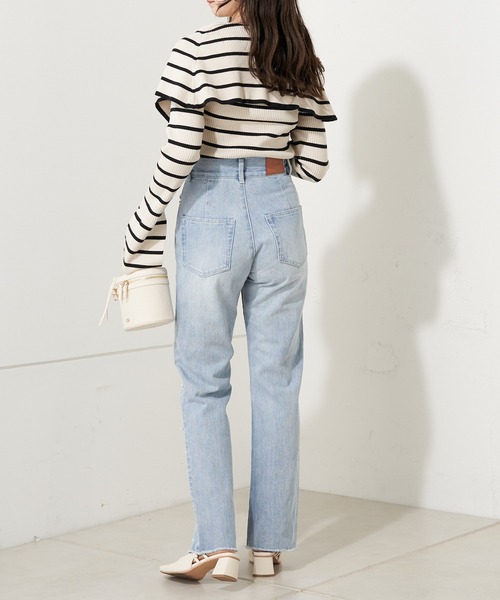 Chico（チコ）の「【2023SS】オフショルBIG衿フレアリブニット