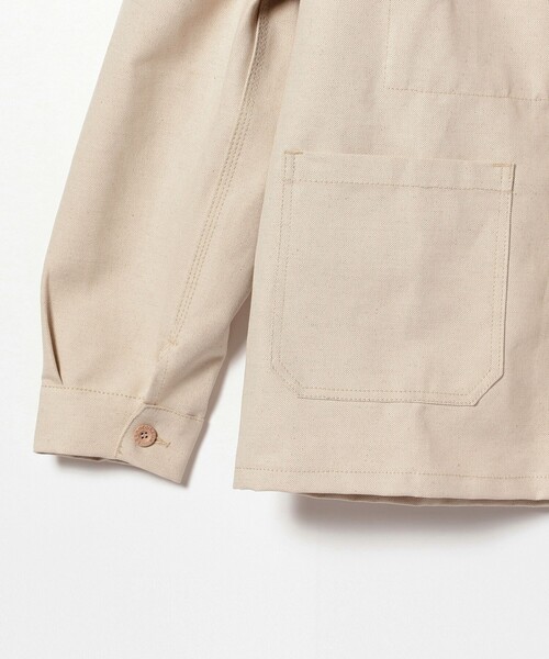 Le LABOUREUR（ラブルール）の「LE LABOUREUR × BEAMS F / 別注 コットンリネン カバーオール（カバーオール・メンズ・オフホワイト/ブラック・3/4/2/1）」の4枚目の写真