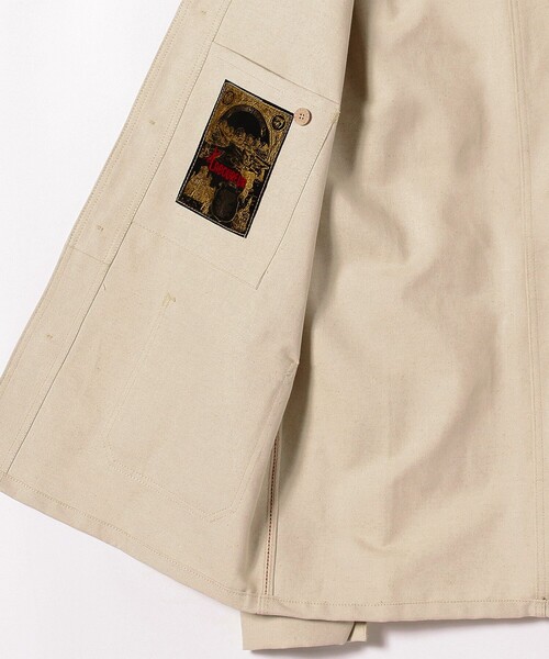 Le LABOUREUR（ラブルール）の「LE LABOUREUR × BEAMS F / 別注 コットンリネン カバーオール（カバーオール・メンズ・オフホワイト/ブラック・3/4/2/1）」の5枚目の写真