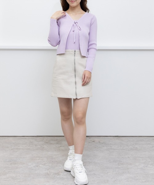 clear（クリア）の「×【2点SET】リボンニットカーディガンセット/アンサンブル（アンサンブル・レディース・アイボリー/サックスブルー/ラベンダー/ブラック・F）」の13枚目の写真