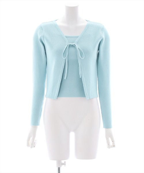 clear（クリア）の「×【2点SET】リボンニットカーディガンセット/アンサンブル（アンサンブル・レディース・アイボリー/サックスブルー/ラベンダー/ブラック・F）」の19枚目の写真