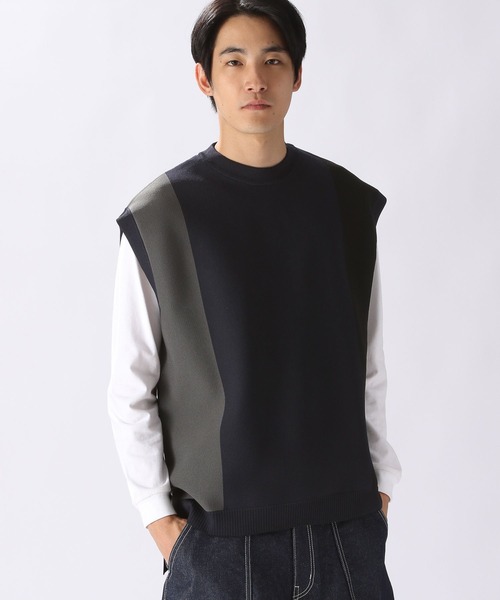 セール】ミラノリブパネルニットベスト（ベスト）｜niko and