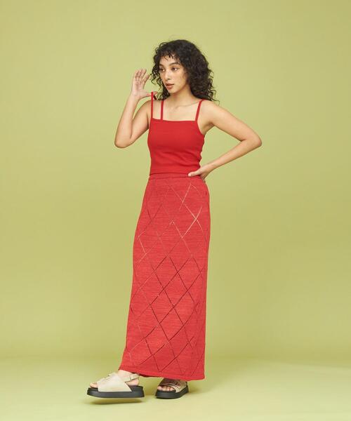 CITEN(シテン)の「<CITEN>カップツキ クロップド キャミソール(キャミソール・レディース・ブラック/レッド/ホワイト・FREE)」の5枚目の写真