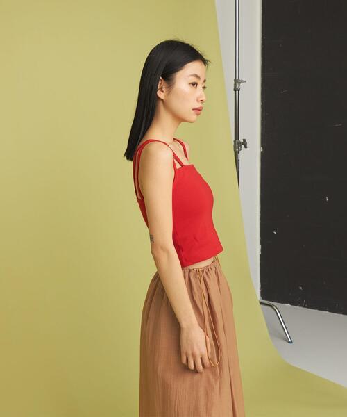 CITEN(シテン)の「<CITEN>カップツキ クロップド キャミソール(キャミソール・レディース・ブラック/レッド/ホワイト・FREE)」の8枚目の写真