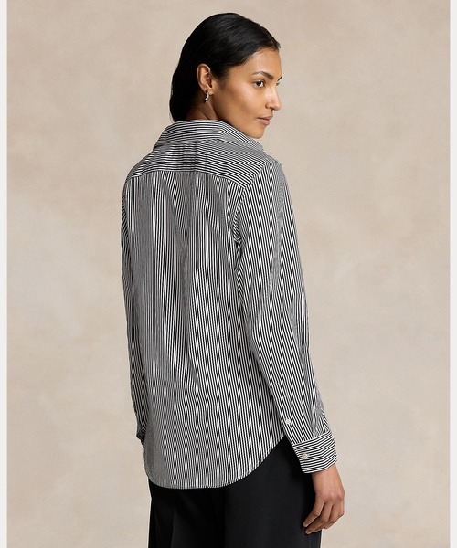 POLO RALPH LAUREN(ポロ ラルフ ローレン)の「ストライプド コットン シャツ(シャツ/ブラウス・レディース・ブラック・6/0/2/4/8/00/10/14/12)」の7枚目の写真