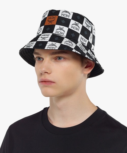MCM（エムシーエム）の「リバーシブル バケットハット - チェッカーボード ナイロン（ハット・メンズ・ブラック・ONE SIZE）」の6枚目の写真