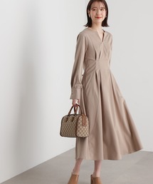 【S Size Line】◆ウエストタックキーネックワンピース