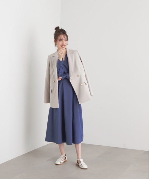 N.（N. Natural Beauty Basic）（エヌエヌナチュラルビューティーベーシック）の「【S Size Line】◆ウエストタックキーネックワンピース（ワンピース・レディース・ベージュ/ブラック系その他/ブルー/オフホワイト・SMALL/MEDIUM）」の17枚目の写真