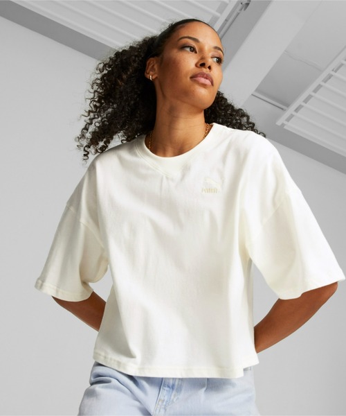 PUMA(プーマ)の「PUMA プーマ ウィメンズ CLASSICS オーバーサイズ 半袖 Tシャツ(Tシャツ/カットソー・レディース・ホワイト/ホワイト系その他/タン/ブラック/ブルー系その他・SMALL/MEDIUM/LARGE/X-SMALL)」の3枚目の写真