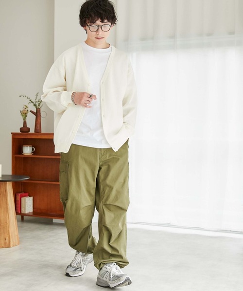 WEGO（ウィゴー）の「WEGO/メッシュカーディガン（カーディガン/ボレロ・メンズ・オフホワイト/ブラック/グレー・MEDIUM/LARGE）」の4枚目の写真