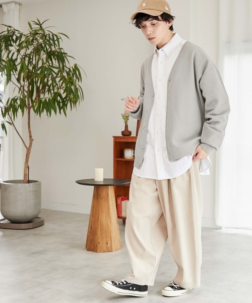 WEGO（ウィゴー）の「WEGO/メッシュカーディガン（カーディガン/ボレロ・メンズ・オフホワイト/ブラック/グレー・MEDIUM/LARGE）」の6枚目の写真