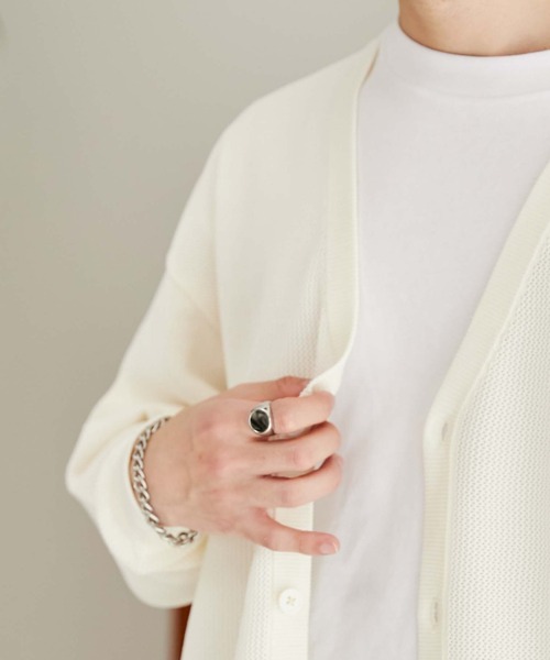 WEGO（ウィゴー）の「WEGO/メッシュカーディガン（カーディガン/ボレロ・メンズ・オフホワイト/ブラック/グレー・MEDIUM/LARGE）」の7枚目の写真