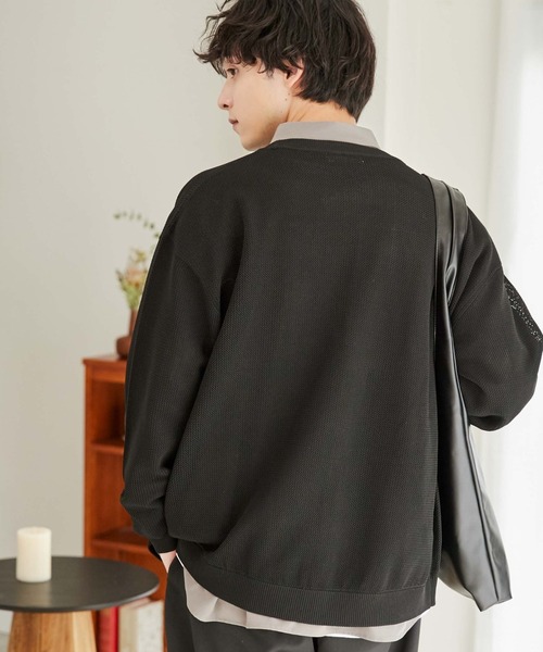 WEGO（ウィゴー）の「WEGO/メッシュカーディガン（カーディガン/ボレロ・メンズ・オフホワイト/ブラック/グレー・MEDIUM/LARGE）」の15枚目の写真