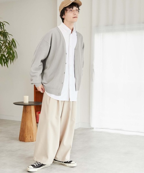 WEGO（ウィゴー）の「WEGO/メッシュカーディガン（カーディガン/ボレロ・メンズ・オフホワイト/ブラック/グレー・MEDIUM/LARGE）」の19枚目の写真