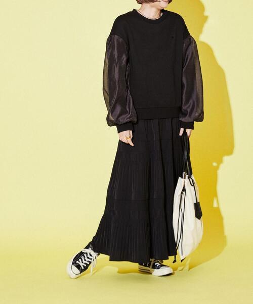 CONVERSE TOKYO(コンバーストウキョウ)の「シアースリーブスウェット(スウェット・レディース・ホワイト/サックスブルー/ブラック・FREE)」の12枚目の写真