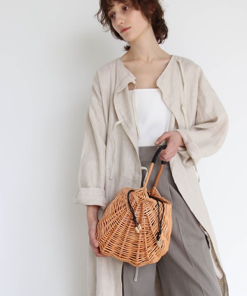 TSURU by Mariko Oikawa（ツルバイマリコオイカワ）の「【WEB限定】TSURU by Mariko Oikawa / mickleton(レザーハンドル巾着付きかごバッグ)（かごバッグ・レディース・ブラック・FREE）」の14枚目の写真