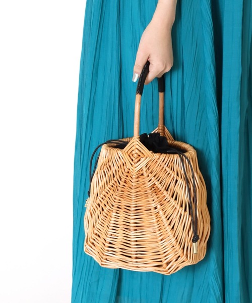 TSURU by Mariko Oikawa（ツルバイマリコオイカワ）の「【WEB限定】TSURU by Mariko Oikawa / mickleton(レザーハンドル巾着付きかごバッグ)（かごバッグ・レディース・ブラック・FREE）」の16枚目の写真