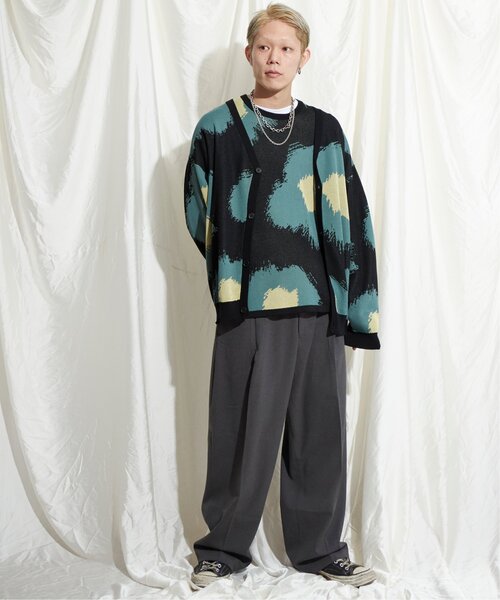 【セール】フラワーペイントニットＴシャツ 総柄/サマーニット/ニットソー（Tシャツ/カットソー）｜NO NEED（ノーニード）