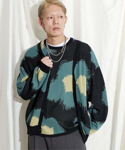 【セール】フラワーペイントニットＴシャツ 総柄/サマーニット/ニットソー（Tシャツ/カットソー）｜NO NEED（ノーニード）