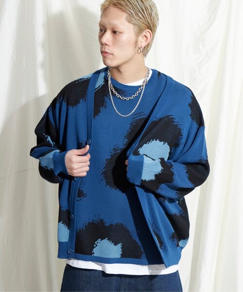 【セール】フラワーペイントニットＴシャツ 総柄/サマーニット/ニットソー（Tシャツ/カットソー）｜NO NEED（ノーニード）