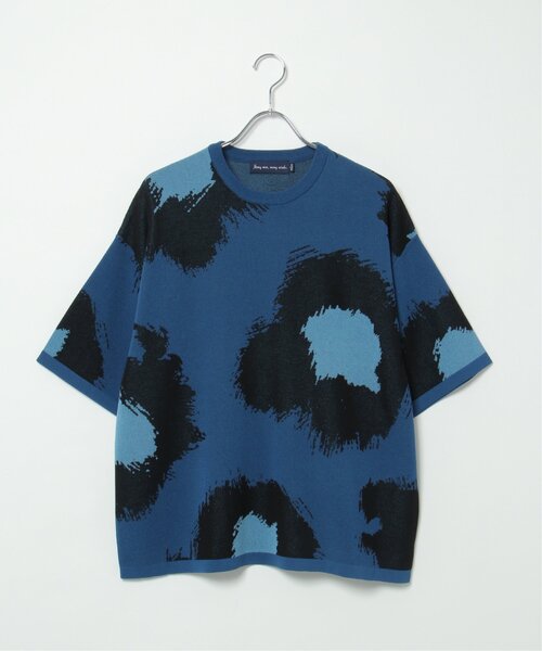 【セール】フラワーペイントニットＴシャツ 総柄/サマーニット/ニットソー（Tシャツ/カットソー）｜NO NEED（ノーニード）