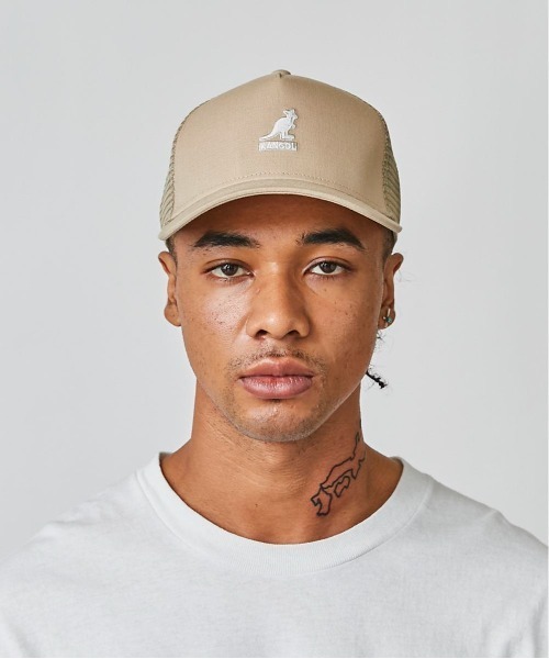 KANGOL(カンゴール)の「KANGOL SMU LOGO TRUCKER MESH CAP(キャップ・メンズ・ブラック/ベージュ/グレー/ブラック×ホワイト・ONE SIZE)」の12枚目の写真