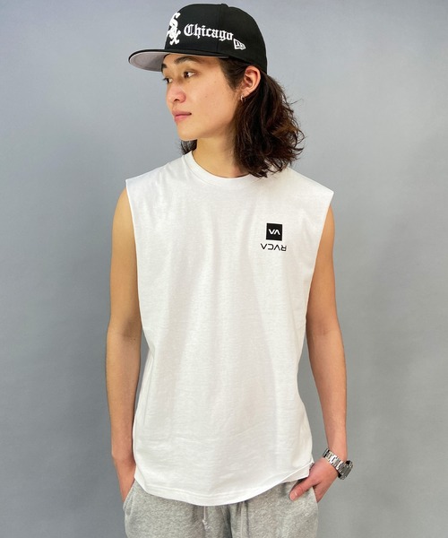 RVCA(ルーカ)の「RVCA/ルーカ ルーズシルエット バックプリントタンクトップ/ノースリーブTシャツ BD041-P24(タンクトップ・メンズ・スミクロ/ホワイト/サンドベージュ・M/XL/L)」の10枚目の写真