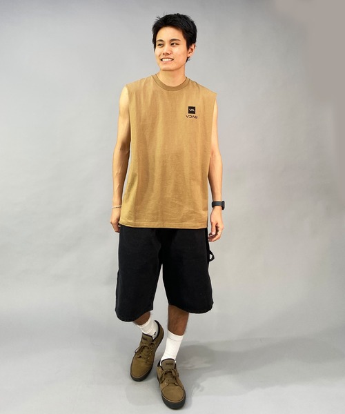 メンズ ルーズ タンクトップ 4色 韓国 袖なし Tシャツ cr9930 JUNRED（ジュンレッド）の「ルーズノースリーブカットソー