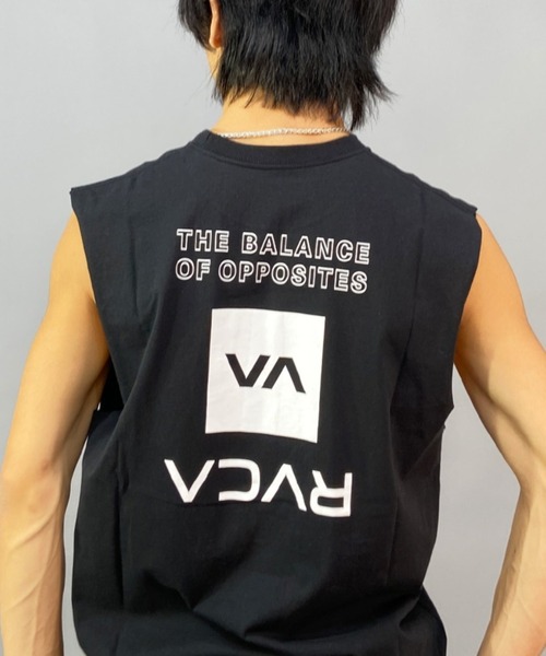 RVCA(ルーカ)の「RVCA/ルーカ ルーズシルエット バックプリントタンクトップ/ノースリーブTシャツ BD041-P24(タンクトップ・メンズ・スミクロ/ホワイト/サンドベージュ・M/XL/L)」の5枚目の写真