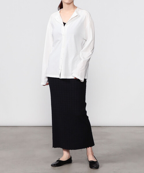 THE SHINZONE（ザ　シンゾーン）の「THE SHINZONE | HIGH TWIST COTTON CARDIGAN WOMEN（カーディガン/ボレロ・レディース・ブラック/ホワイト/ネイビー・F）」の7枚目の写真