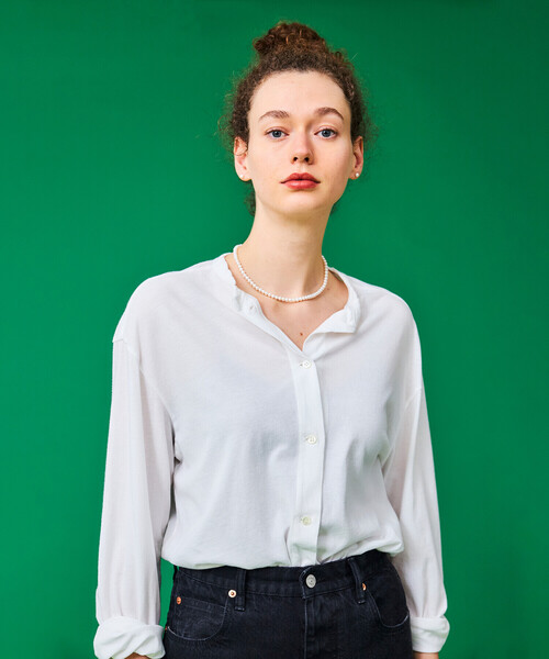 THE SHINZONE（ザ　シンゾーン）の「THE SHINZONE | HIGH TWIST COTTON CARDIGAN WOMEN（カーディガン/ボレロ・レディース・ブラック/ホワイト/ネイビー・F）」の14枚目の写真