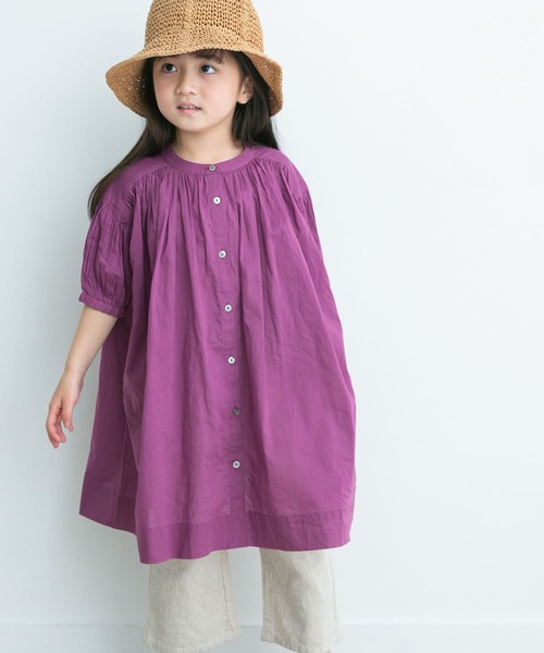 URBAN RESEARCH DOORS（アーバンリサーチドアーズ）の「『親子リンク』コットンボイルギャザーワンピース(KIDS)（ワンピース・キッズ・ピンク系その他/ネイビー/パープル系その他・105/135/120）」の2枚目の写真